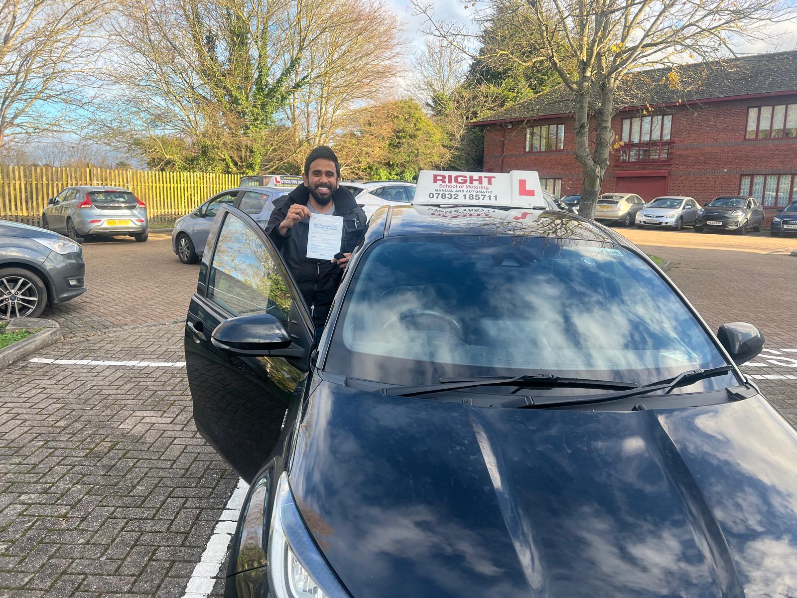 Student celebrating driving test pass