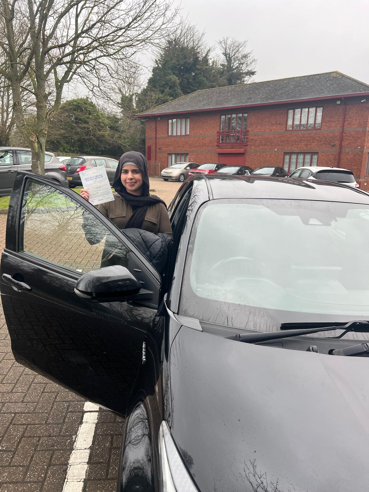 Successful student with certificate