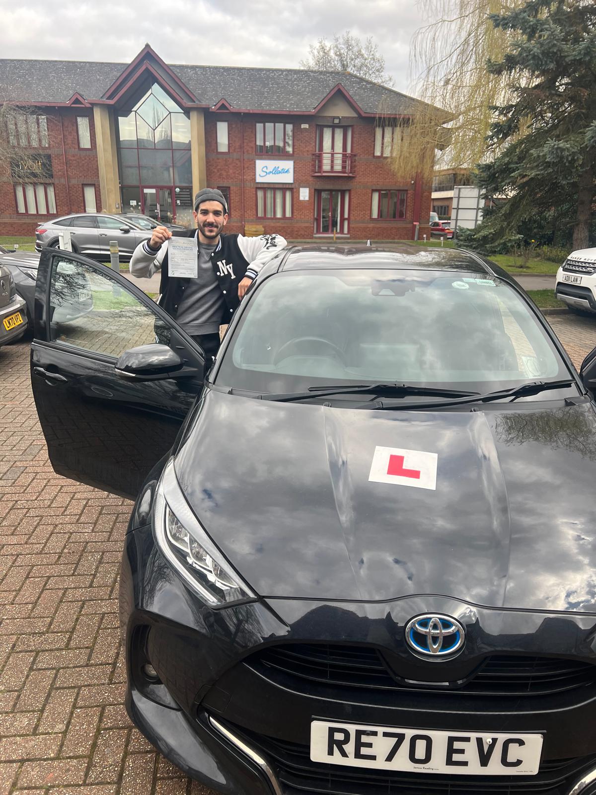 Student celebrating test pass