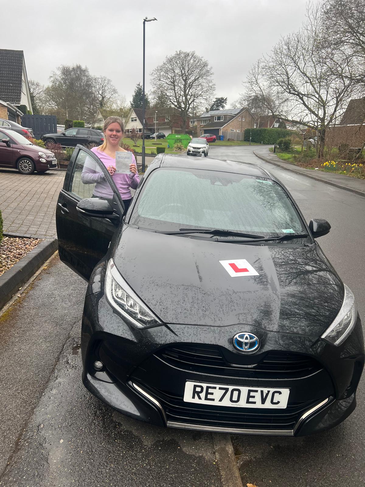 Happy new driver with certificate