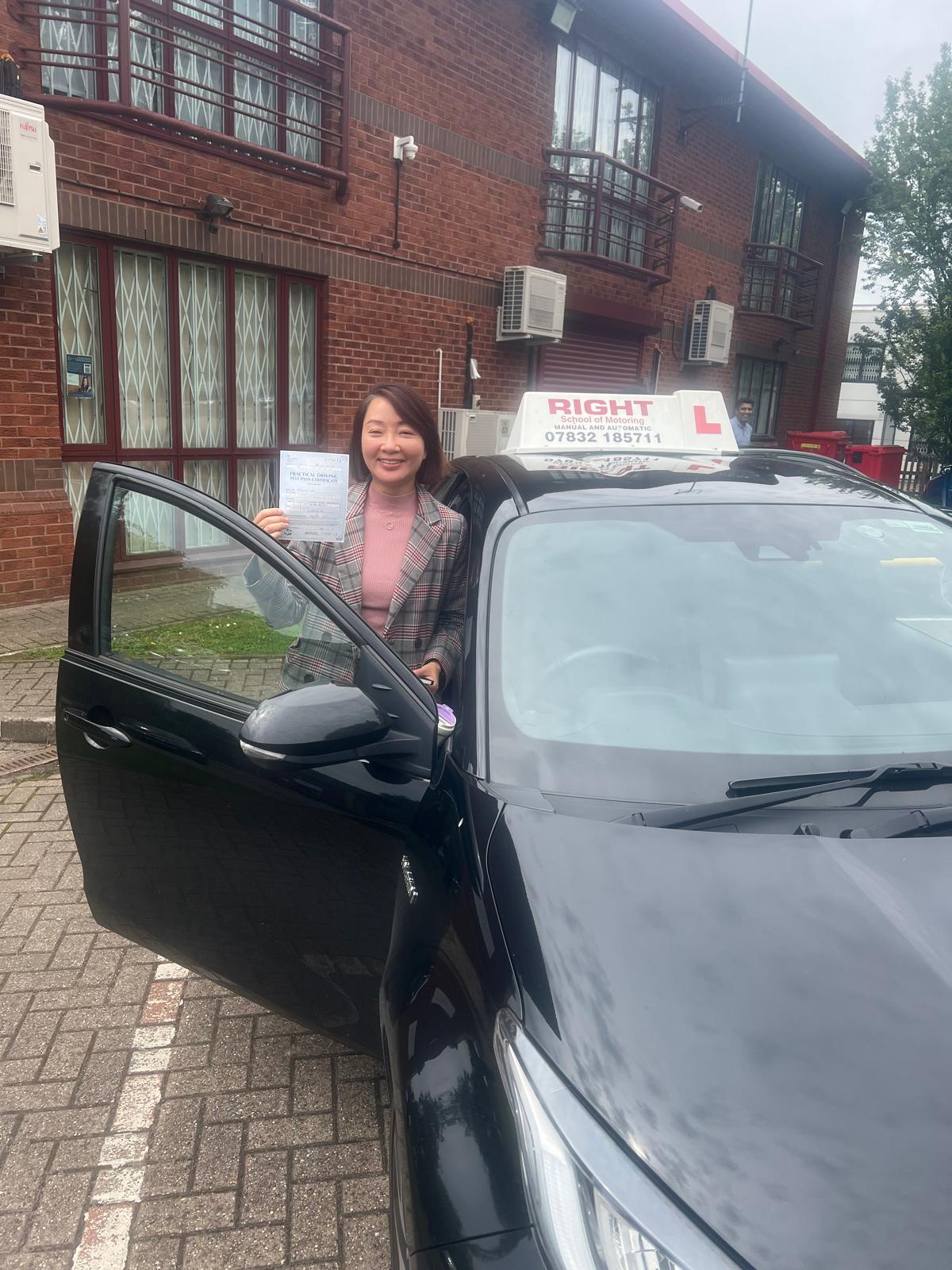 Proud student celebrating pass with certificate